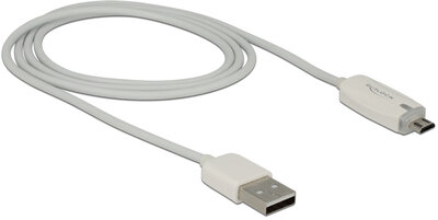Delock - micro USB2.0 - USB kábel LED visszajelzéssel 1m - 83604