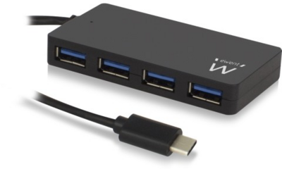 Ewent EW1135 USB 3.1 HUB 4 Port Type C Black
