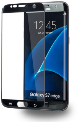 AZURI Edzett Üvegfólia /Fekete/ - Samsung Galaxy S7 Edge