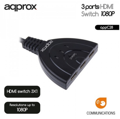 APPROX - 3 portos HDMI Switch 1080P - APPC28