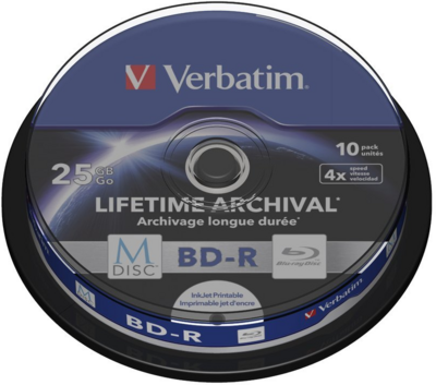 Verbatim BD-R Bue-Ray [ Spindle 10db , 25GB , 4x , Inkjet Printable , M-Disk ]