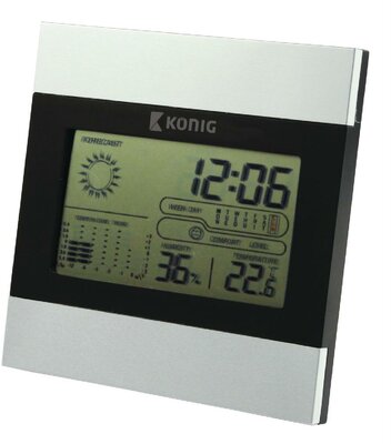 König LCD óra/időjárás állómás
