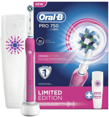 Oral-B Pro 750 Braun D16.513 UX 3D White elektromos fogkefe + tok