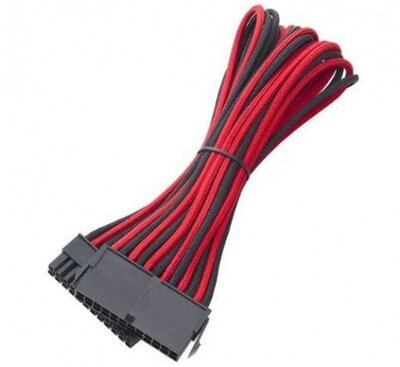 BITFENIX 24-pin ATX hosszabbító 30cm sleeved fekete/piros/fekete
