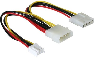 Delock 82111 "Y" elosztó kábel - 4pin Molex + 3,5" FDD - 0,2m