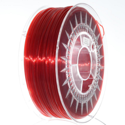 Filament DEVIL DESIGN / PETG / RUBY RED TRANSPARENT / 1,75 mm / 1 kg.