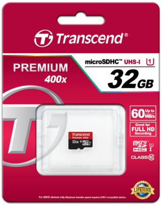 Transcend - 32GB MicroSDHC Premium - TS32GUSDCU1