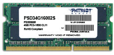 Notebook DDR3 Patriot 1600MHz 4GB - PSD34G16002S