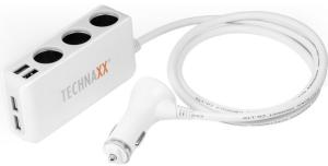 TECHNAXX TE11 4-PORT USB & 3-SOCKET CAR CHARGER