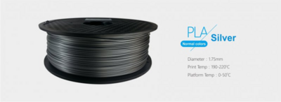 3D Filament - Filament / PLA / Ezüst / 1,75mm / 1kg