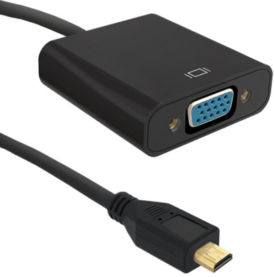 Qoltec - Adapter Micro HDMI DM / VGA F 0,2m