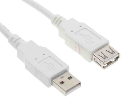 OEM - USB A M/F adatkábel hosszabbító 0.6m fehér