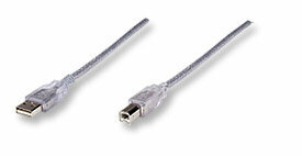 Manhattan - USB 2.0 A-B M/M 5m ezüst