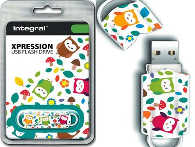 Integral - Xpression Owls Pattern Flash Drive 16GB
