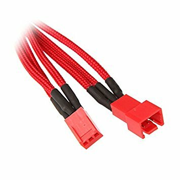 Kábel Hűtő Hosszabbító BitFenix 3-Pin 90cm Harisnyázott Piros/Piros