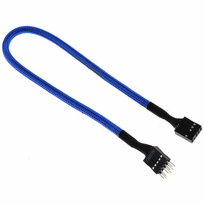 Kábel Audio Hosszabbító BitFenix 30cm Harisnyázott Kék/Fekete