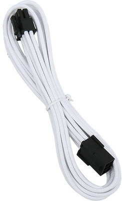 Kábel Táp Hosszabbító BitFenix 6-Pin PCIe 45cm Harisnyázott Fehér/Fekete