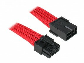 Kábel Táp Hosszabbító BitFenix 8-Pin EPS12V 45cm Harisnyázott Piros/Fekete