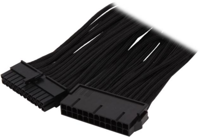 Kábel Táp Hosszabbító BitFenix 24-Pin ATX 30cm Harisnyázott Fekete/Fekete