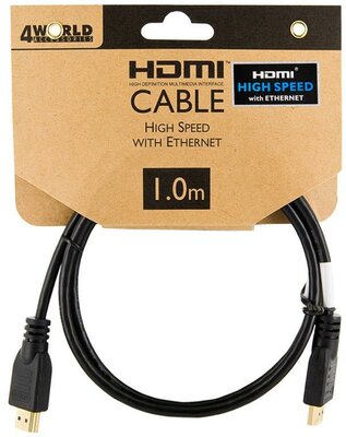 4World - HDMI - HDMI kábel Ethernet (v1.4), 3D - 1m