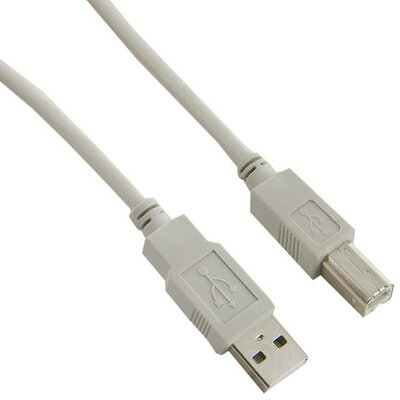 4World - USB kábel 2.0 type A-B M/M 1.8m grey