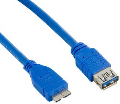 4World - Kábel USB 3.0 AF- Micro BM 1.0m kék