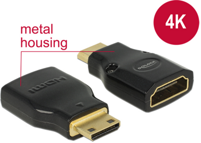 Delock - adapter HDMI Mini-C(M)->HDMI(F) High Speed HDMI with Ethernet 4k - 65665