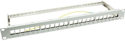LOGILINK - Keystone patch panel, 24 portos, árnyékolt, szürke - NK4041