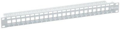 LOGILINK - Keystone patch panel, 24 portos, árnyékolatlan, szürke - NK4044