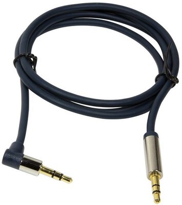 LOGILINK - audió kábel 3.5 sztereó, apa/apa, 90° hajlított, 1.00 m, kék - CA11100