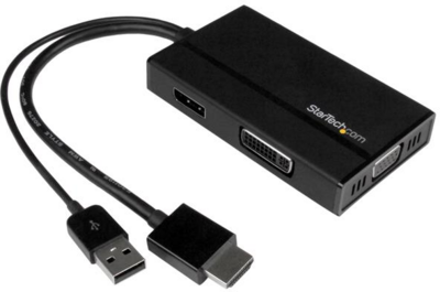 Startech - Travel A/V Adapter: 3-in-1 HDMI to DisplayPort, VGA or DVI