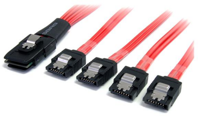 Startech - Serial Attached SCSI SAS Cable - SFF-8087 to 4x Latching SATA