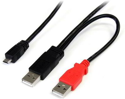 Startech - USB Y Cable for External Hard Drive - Dual USB-A to Micro-B - 90CM