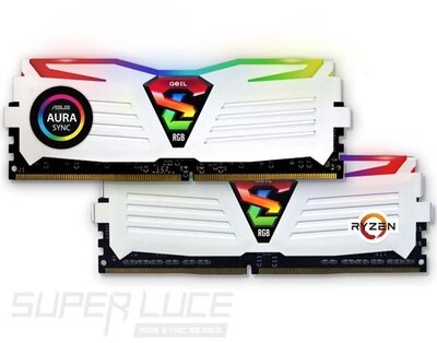 DDR4 GeIL Super Luce White RGB 2400MHz 8GB - GLWS48GB2400C16DC (KIT 2DB)