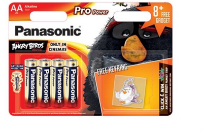 Panasonic - LR06 8db/blister alkáli ceruza (AA) elem Angry Birds kulcstartóval
