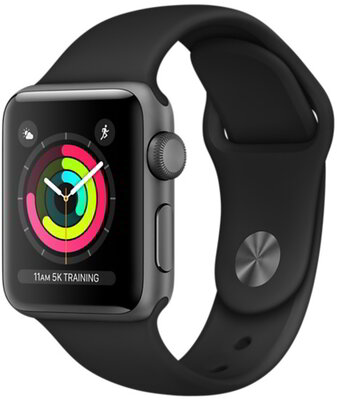 Apple Watch S3 42mm - Fekete sport szíj