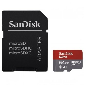 SANDISK - 64GB MICROSDXC ULTRA ANDROID KÁRTYA + adapter - SDSQUAR-064G/173448