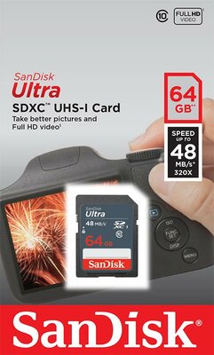 SANDISK - 64GB Ultra SDHC 64GB CL10 UHS1 - SDSDUNB-064G-GN3IN