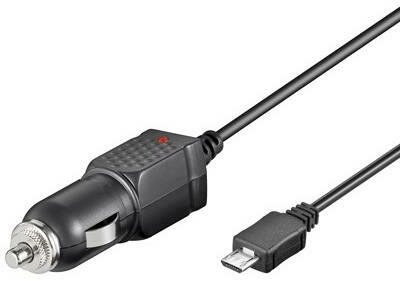 Techly - autós töltő, micro-USB, 5V, 2.1A, 12/24V, 1.2m kábel - FEKETE