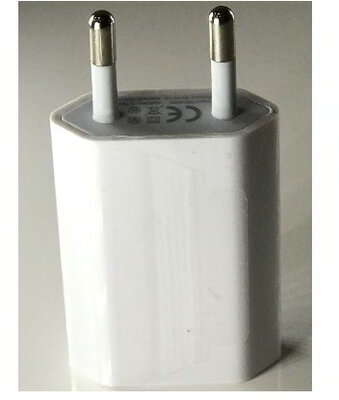 BH - Telefon töltő fej - iPhone (230V fali; gyári kivitel; 5V-1A; fehér; OEM csomagolás)