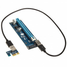 Kolink - Riser PCI-express X1 - X16 + táp Mining/Rendering Kit SATA - 60cm