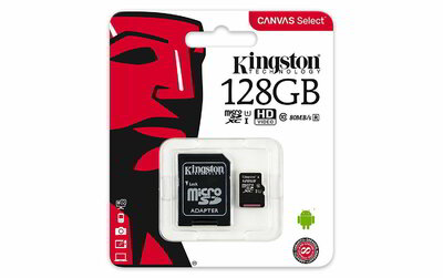 Kingston - microSDXC CANVAS SELECT 128GB + adapter - SDCS/128GB