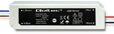 Qoltec - Impulse power supply | IP67 | 100V-240V | 36W | 12V | 3A