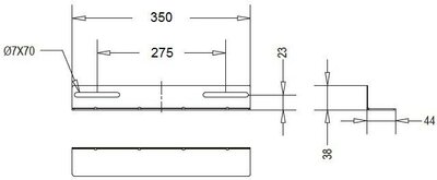 Linkbasic - L-sín 350mm rack szekrényhez 600mm szürke (terhelhetőség: 100kg)