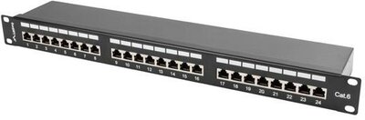 Lanberg - Patch Panel 24 port 1U, cat. 6, shielded - PPS6-1024-B