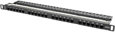 Lanberg - Patch Panel 24 port 0.5U, cat. 6 - PPU6-0024-B