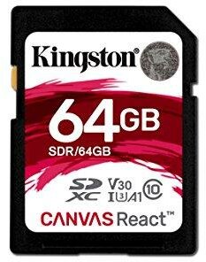 Kingston - 64GB SDXC Canvas React - SDR/64GB