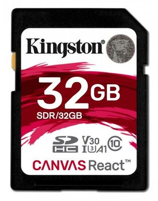 Kingston - 32GB SDHC Canvas React - SDR/32GB