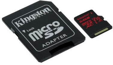 Kingston - 64GB microSDXC Canvas React - SDCR/64GB