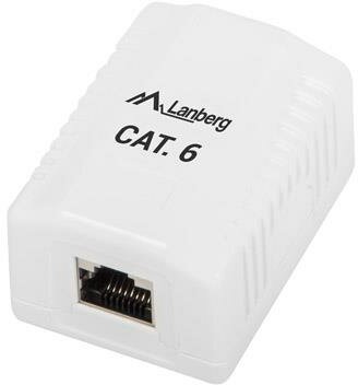 Lanberg - FTP fali aljzat 1-port RJ45 shielded cat. 6 - OS6-0001-W